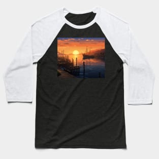 Harbor Sunset Serenity Baseball T-Shirt